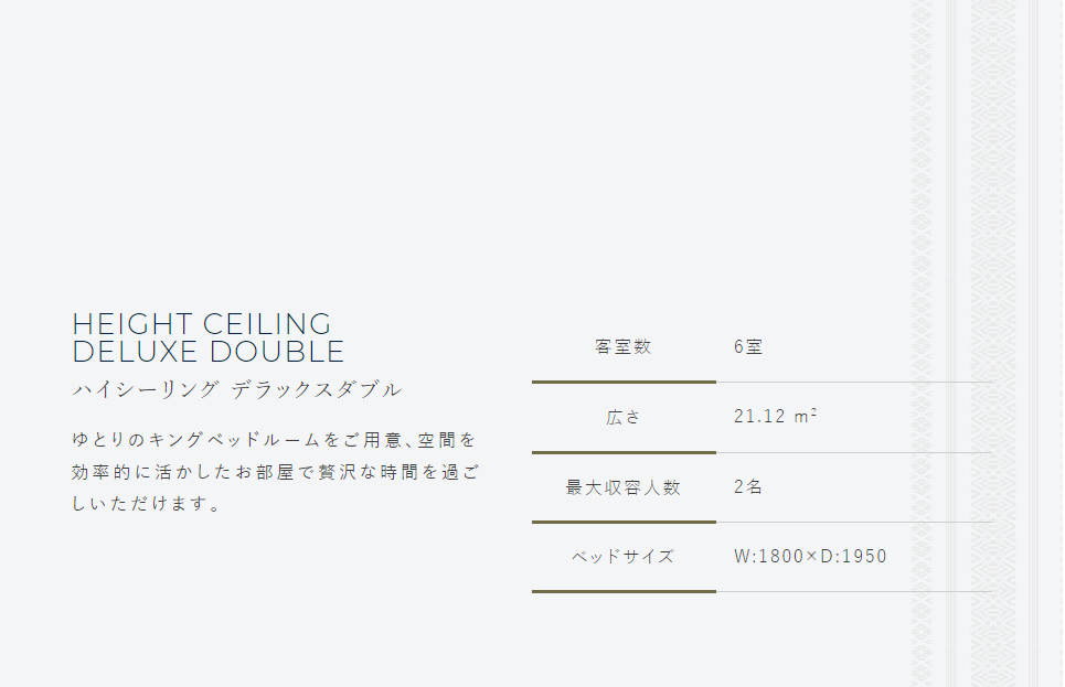 HEIGHT CEILING DELUXE DOUBLE　ハイシーリング デラックスダブルル